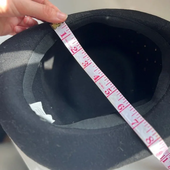 80s Vintage Black Wool Felt Fedora Multi-Colour Rhinestone Wide Brim - Picture 5 of 6